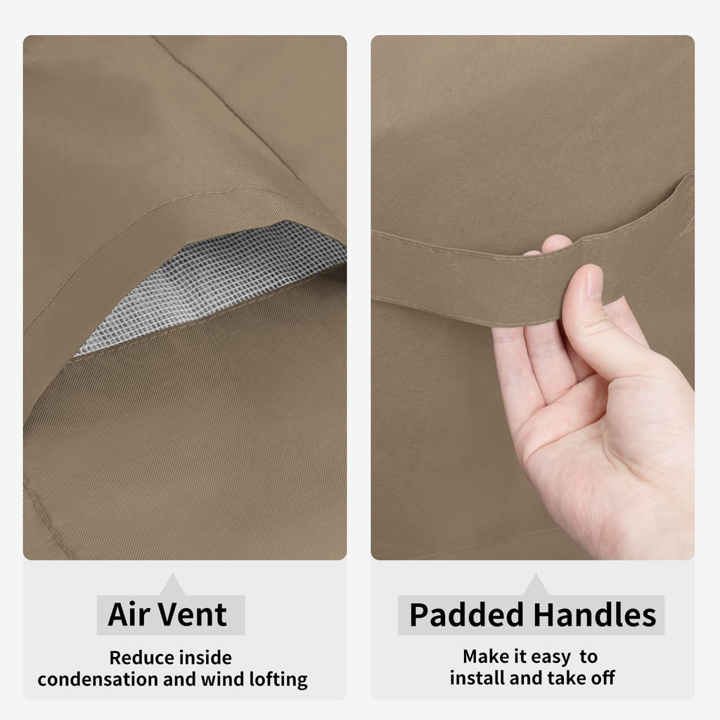 Easy-Going Outdoor High Back Chair Cover Uv Resistant Patio Chair Cover Waterproof Lawn Patio Furniture Cover With Tape Sealed Seam (1 Pack-28Wx35Dx35H Inch, Camel)