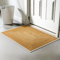 JIYA.MAT Handwoven Jute Rectangle Mat with White Border 60x40 cm EcoFriendly Flat Woven Soft Durable DustTrapping Carpet Rug f