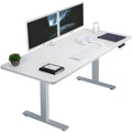 Vivo Electric 60 X 30 Inch Standing Desk Workstation, Memory Controller Height Adjustment, 1B Series, White Top Gray Frame, Desk-Kit-1G6W-30