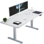 Vivo Electric 60 X 30 Inch Standing Desk Workstation, Memory Controller Height Adjustment, 1B Series, White Top Gray Frame, Desk-Kit-1G6W-30