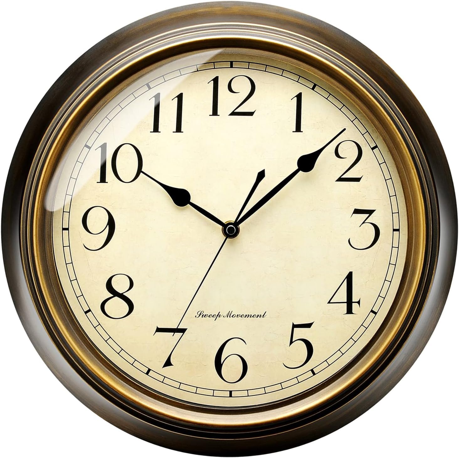 Plumeet Small Metal Wall Clock, 10 Non Ticking Classic Silent Iron Wall Clocks Decorative Kitchen Living Room Bedroom, Arabic 