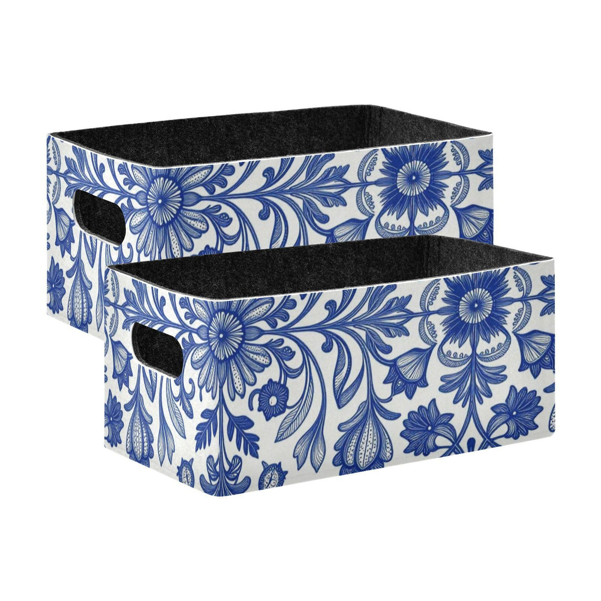 BCFHRGT William Morris Blue White Flower Foldable Cube Storage Bins Baskets 2 Pack Organizing Shelves, Closet, Wardrobe for Clos