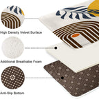 Tayney Boho Mid Century Shower Curtain Set With Toilet Lid Cover And Non-Slip Rugs, Modern Abstract 4 Pcs Yellow Sun Minimalist