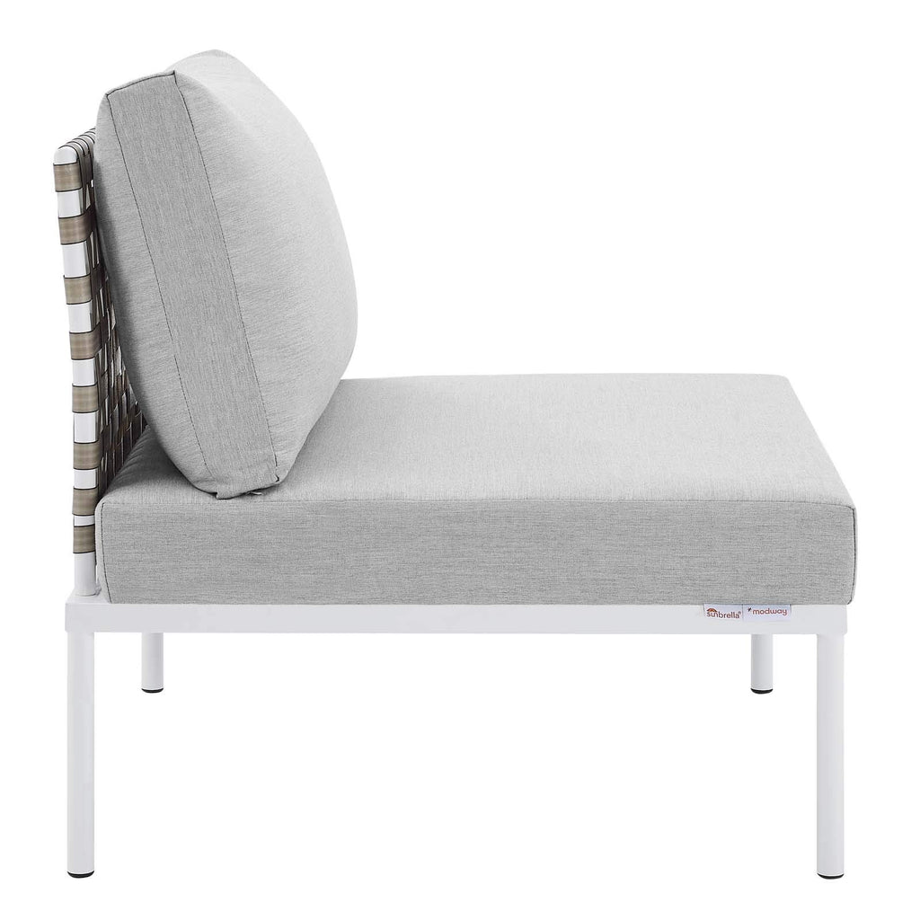 Modway EEI-4958-TAN-GRY Harmony Outdoor Patio Aluminum Armless Chair, Tan Gray