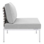 Modway EEI-4958-TAN-GRY Harmony Outdoor Patio Aluminum Armless Chair, Tan Gray