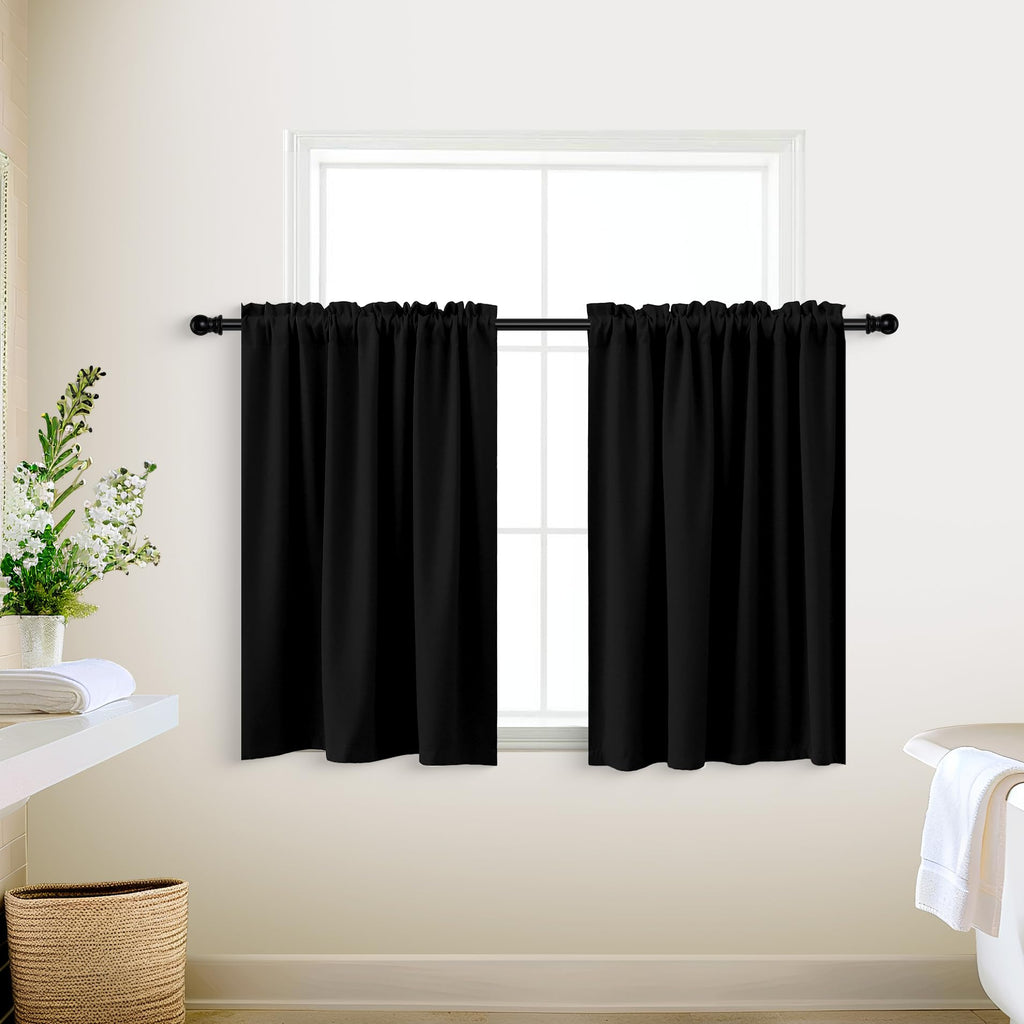Koufall 24 Inch Curtains For Bedroom Black Out,Small Window Mini Short Blackout Curtains,18 X 24 In Length