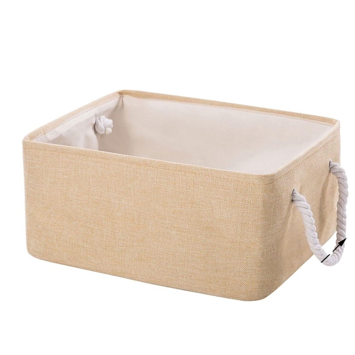 JTJIYN 1 Set Cube Folding Storage Basket Foldable Linen Toys Box Organize Office Bedroom Closet for Clothing(Khaki)