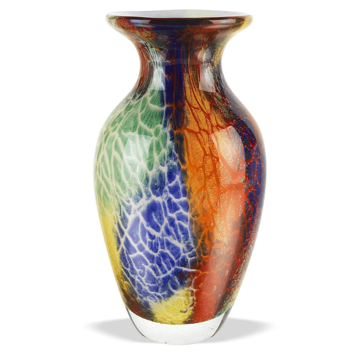 11' Multicolor Art Glass Vase