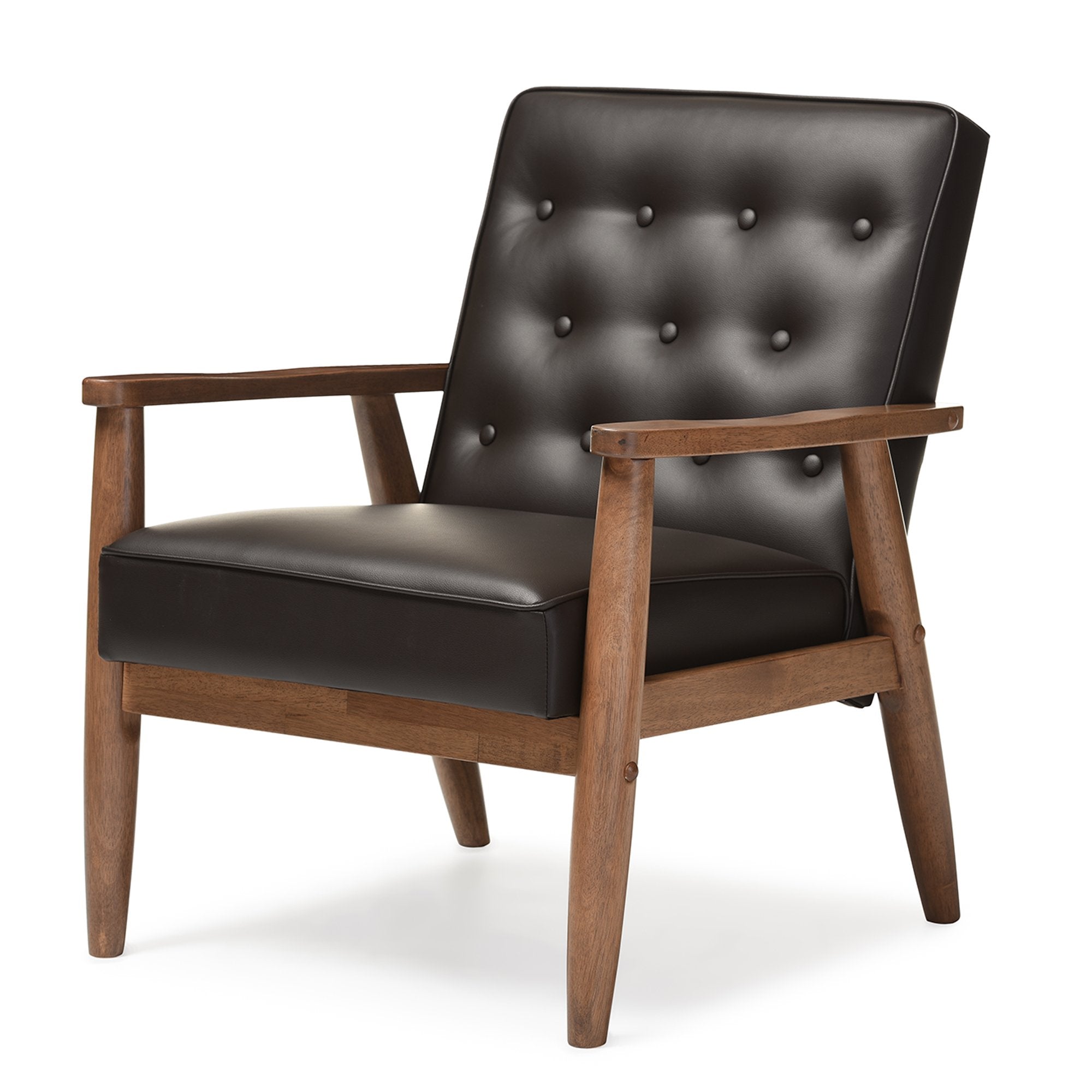 Baxton Studio Sorrento Armchair, 1 Seater, Brown