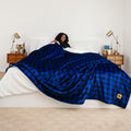 Big Blanket Co Sherpa Stretch Blanket Blue Plaid | Immerse Yourself In The Best Sherpa Blanket | 10 X 10 Ft Blanket | Huge Blank