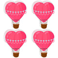 Wonmon 50 Pcs Valentines Day Cutouts For Bulletin Board Decorations, Heart Hot Air Balloon Paper Cut Outs For Valentines Day Cra