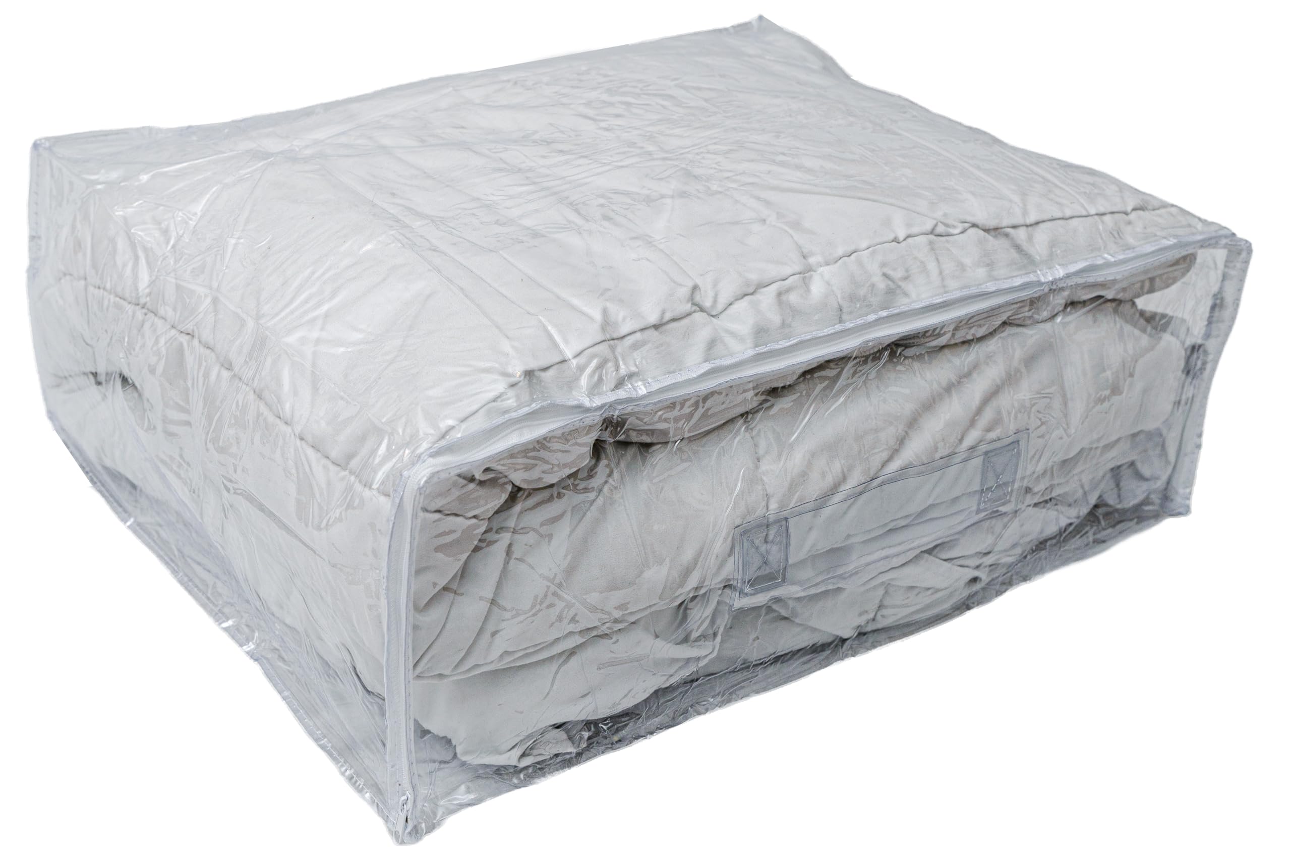Set of 5 Clear Vinyl Zippered Storage Bags 22 x 18 x 7.5 Inch With Handle