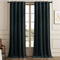 Timeper 42 Inces Wide Black Velvet Curtains Smooth Privacy Blackout Energy Efficient Small Window Treatment Luxury Decoration Fo