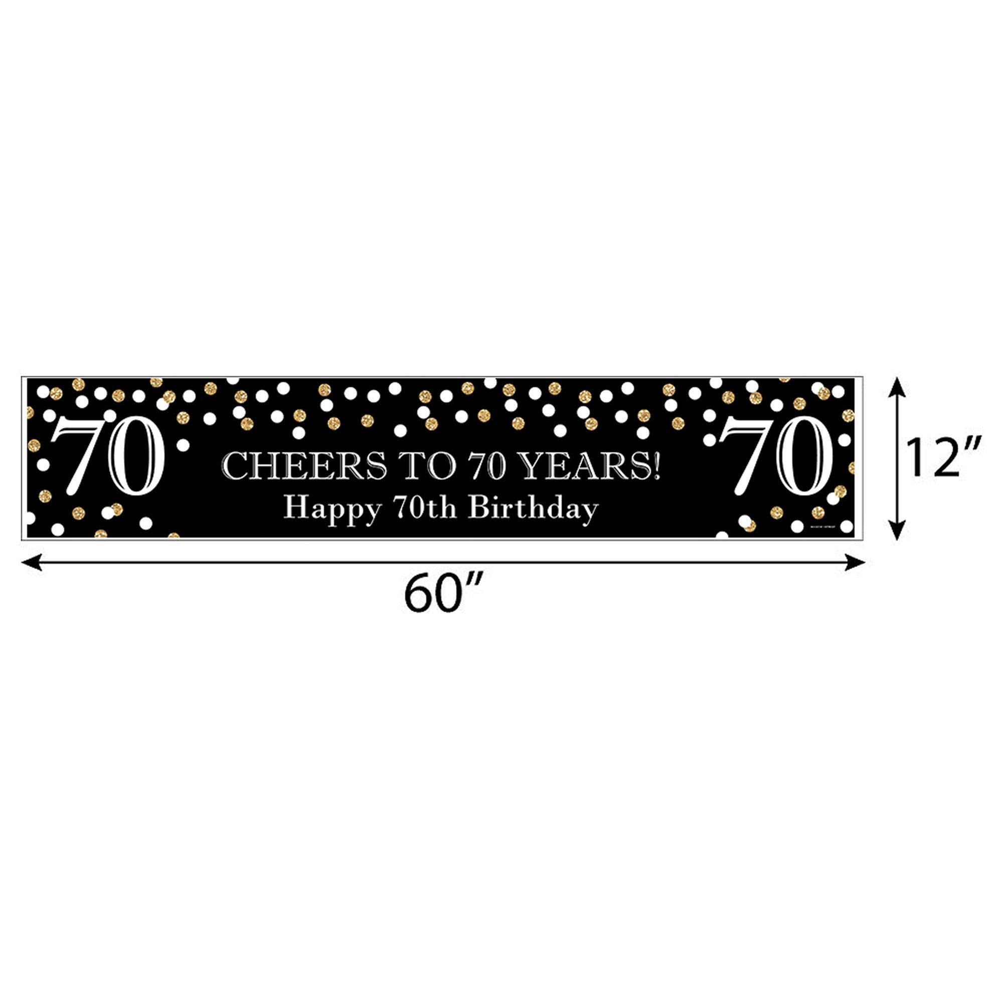Big Dot Of Happiness Adult 70Th Birthday - Gold - Happy Birthday Decorations Party Banner