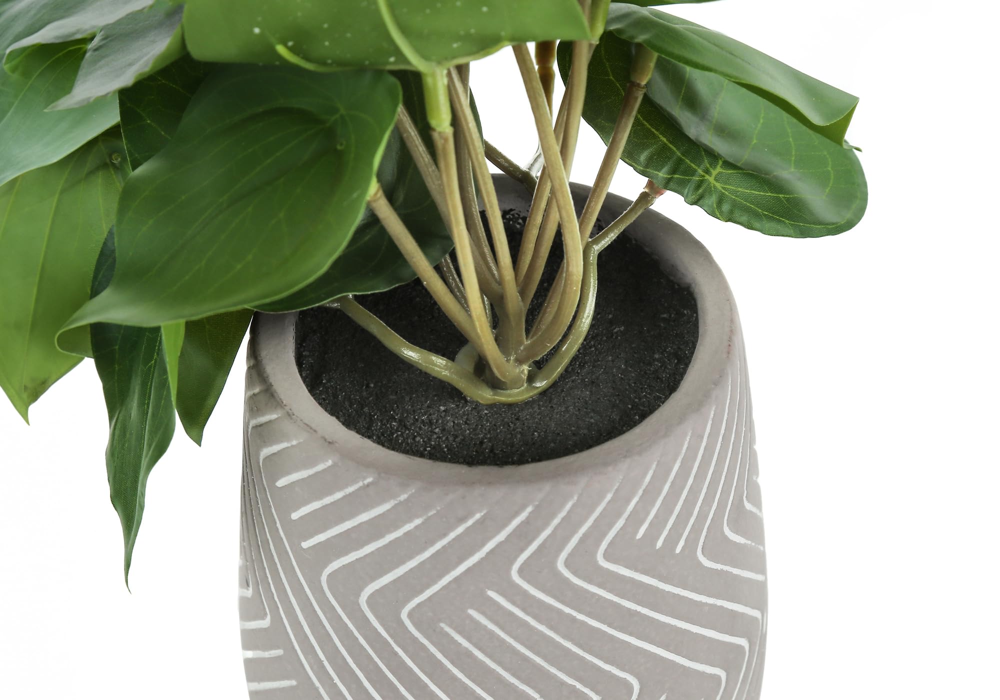 Monarch Specialties I 9582 Artificial Plant, 8' Tall, Alocasia, Indoor, Faux, Fake, Table, Greenery, Potted, Set of 2, Decorative, Green Leaves