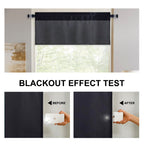 Dwcn Black Valance Curtains For Living Room, Kitchen Valance For Windows, Rod Pocket Bathroom/Basement Window Curtains - 1 Panel