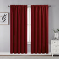 CUCRAF Maroon Red Blackout Curtains 72 inch Length 2 Panels Set, Rod Pocket Room Darkening Drapes for Bedroom Living Room, Insul