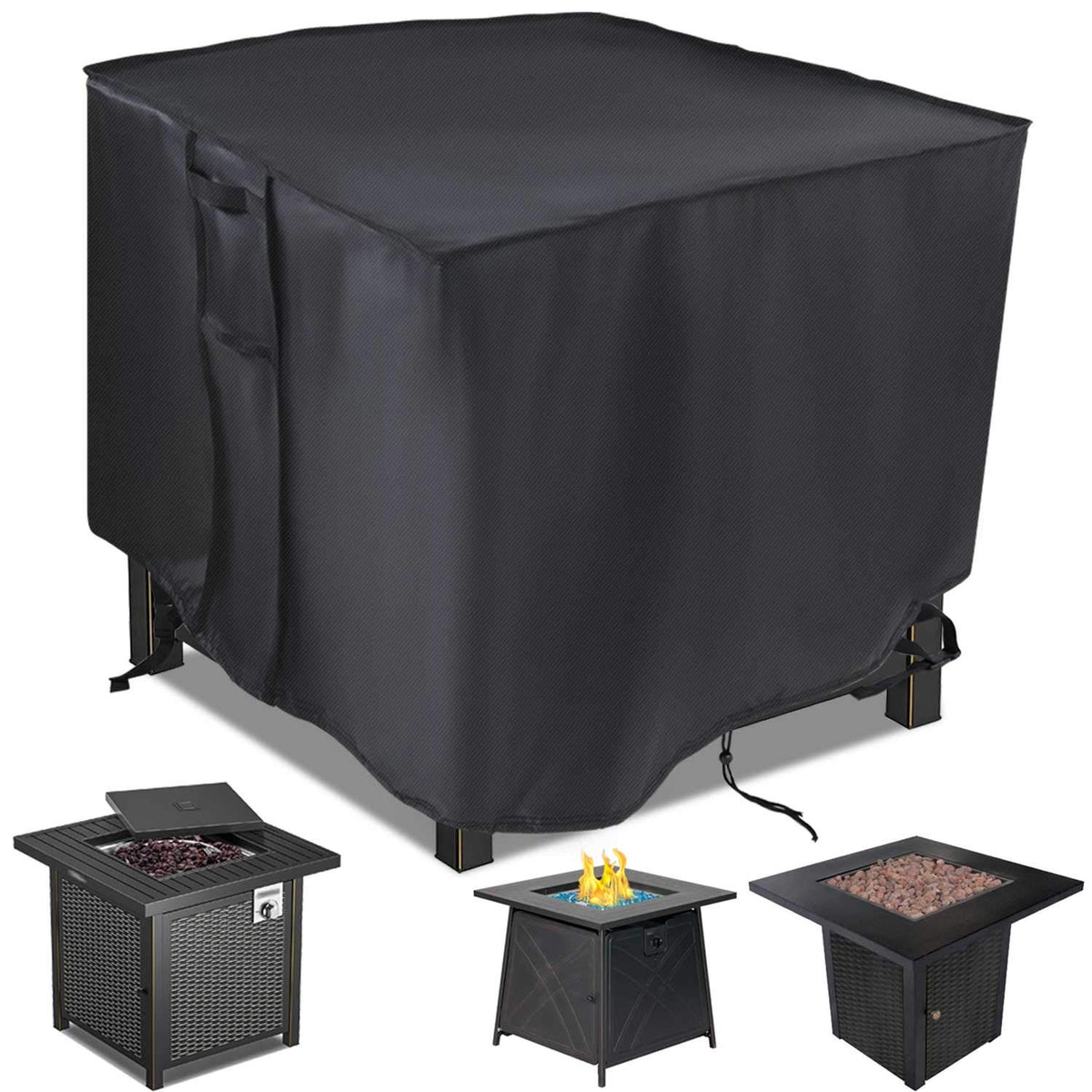 Saking Fire Pit Cover,28 Inch Firepit Covers Square Gas Fireplace Fire Pit Table Cover For Propane Fire Pit- 28 X 28 X 25 Inch