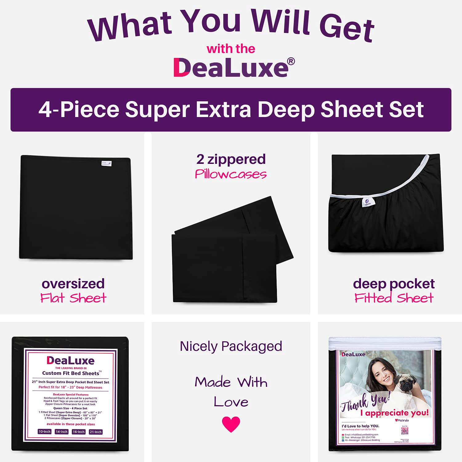Deep Pocket King Size Sheets - 21    Extra Deep Pocket King Size Sheets - [4 Piece Set] King Bed Sheets Oversize Flat Sheet, Fit