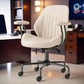 Caodoc High Back Office Chair,Modern Swivel Office Chair,Brown Suede Fabric Gaming Chair,Height Adjustable Home Office Desk Chai