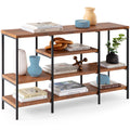 Best Choice Products Large Console Table, 4-Tier 55in Rustic, Industrial Sofa Table Storage for Living Room, Entryway, Foyer, Ha