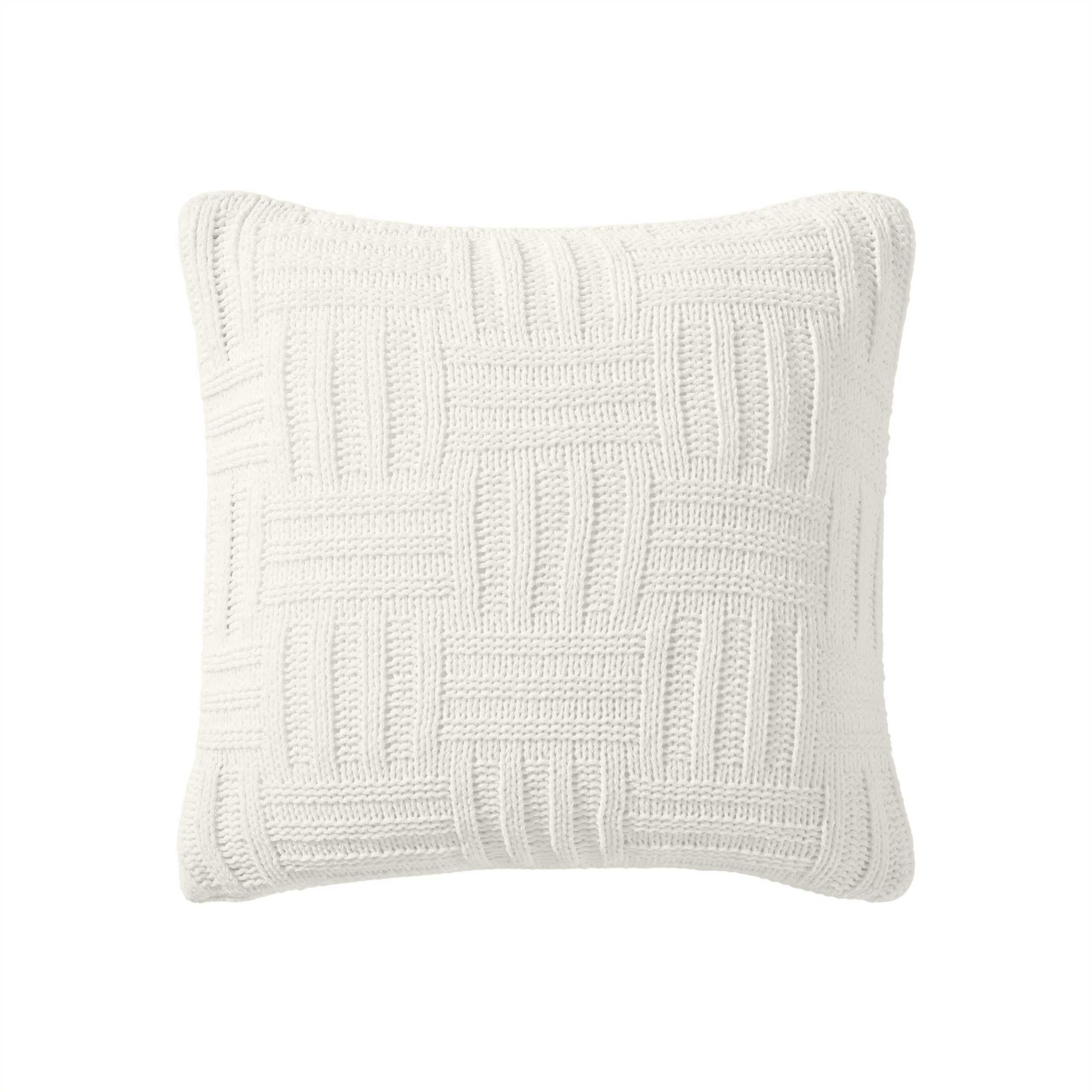 Tommy Bahama Throw Pillow Soft Cotton With Zipper Closure, Tropical Design, Ideal For Bed Or Couch, 20' X 20', Chain Basket Wh