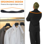 Dedu Suit Hangers For Men 50 Pack, Extra Wide Hangers Non Slip Width 17.7'', Black Coat Hangers Thick Plastic With Pants Bar 360