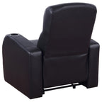 Coaster Furniture Cyrus Home Theater Upholstered Recliner Black 600001