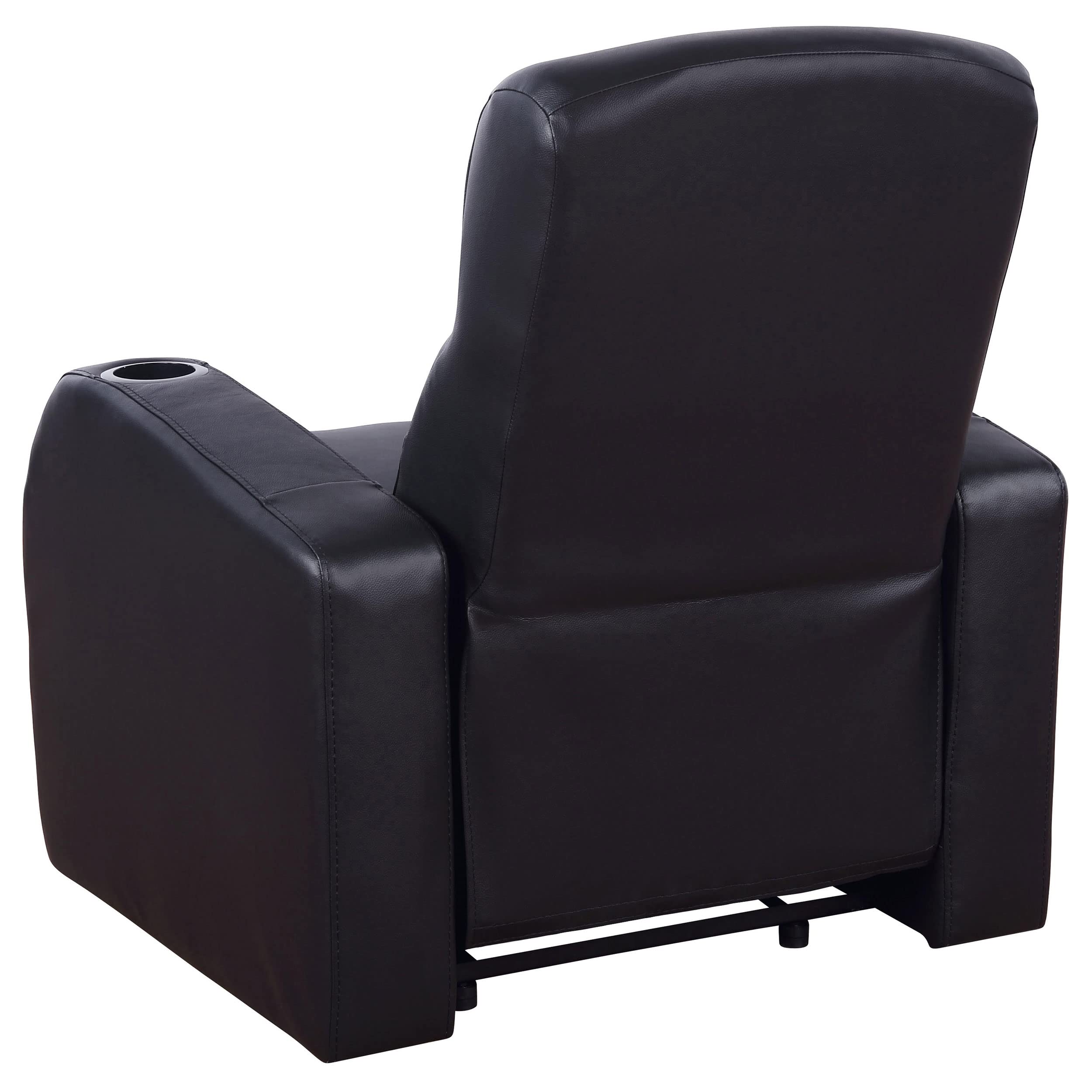 Coaster Furniture Cyrus Home Theater Upholstered Recliner Black 600001