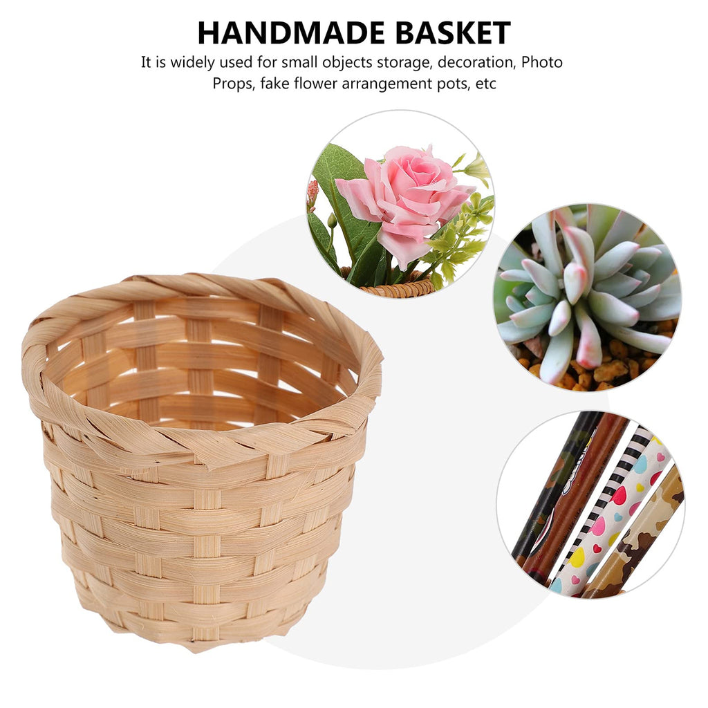 Doitool 20Pcs Mini Woven Baskets For Treats And Decor, Mini Woven Baskets Without Handles For Party Favors Crafts Decor (7.5X7.5