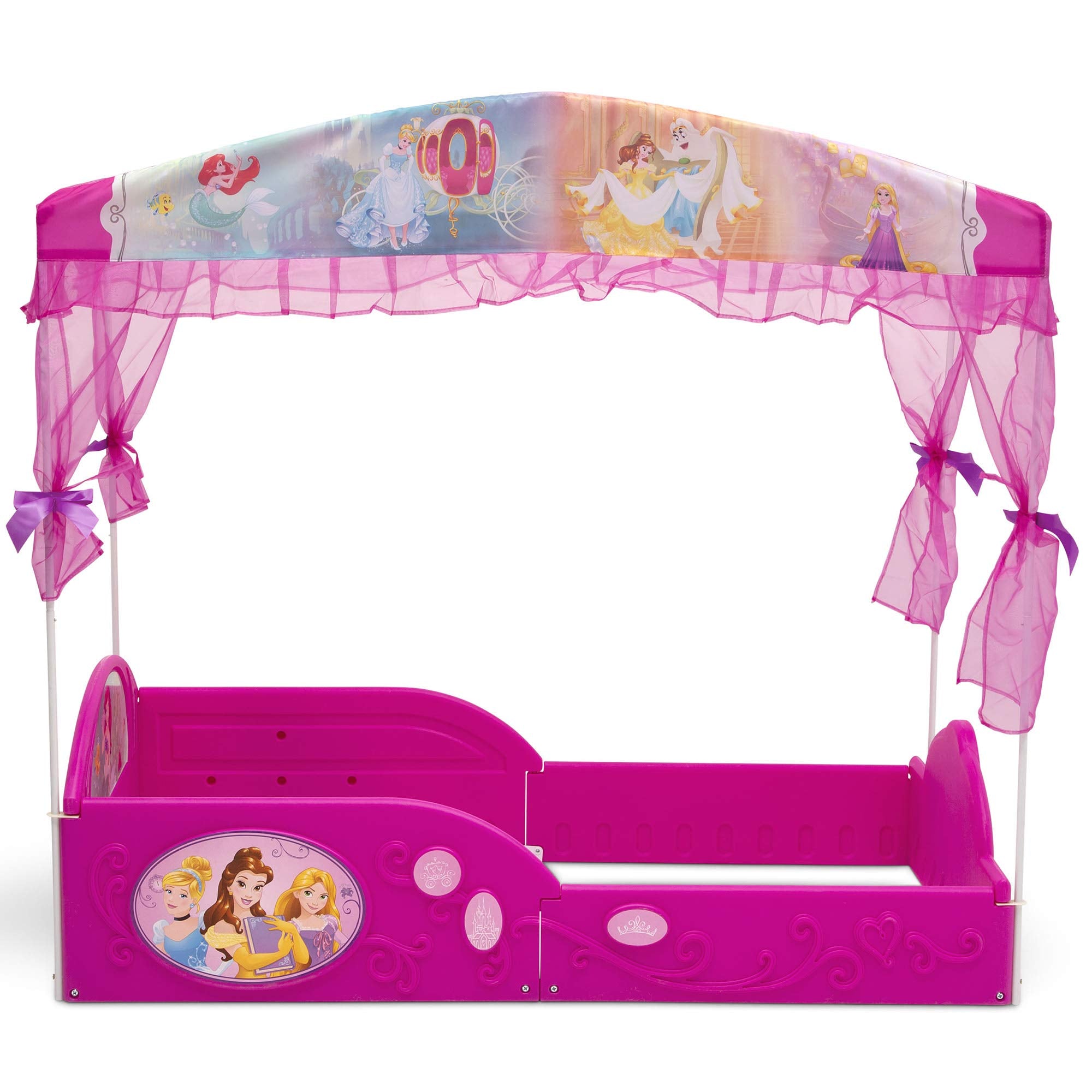 Delta Children - Disney Princess Plastic Sleep And Play Toddler Bed With Canopy, Pink