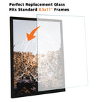 Egofine 8.5X11 Heat-Strengthened Glass Replacement For Picture Frame (Crystal Clear, 2 Pack), Replacement Glass For 8.5 By 11 Ph