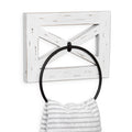 Ilyapa Rustic Hand Towel Ring for Bathroom- Wall Mounted Bathroom Hand Towel Holder - White Wood & Black Metal Ring, Farmhouse D