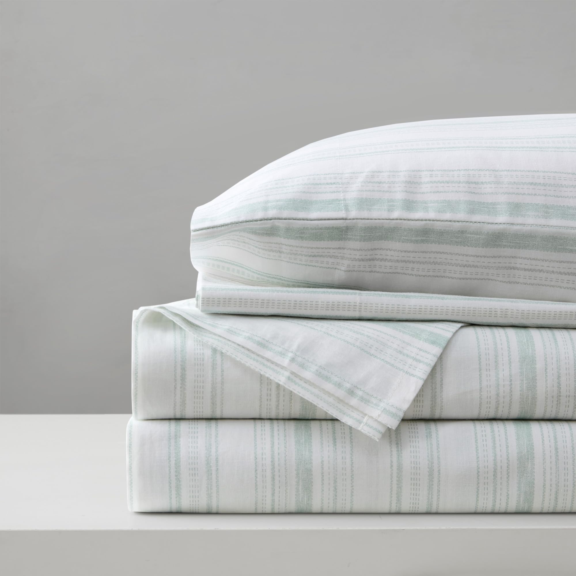Comfort Spaces 100% Cotton Sheet Set Breathable, Lightweight, Soft With 14' Elastic Pocket Fits Up To 16' Mattress, All Season Cozy Bedding, Matching Pillow Case, Cal King Good Vibes 4 Piece