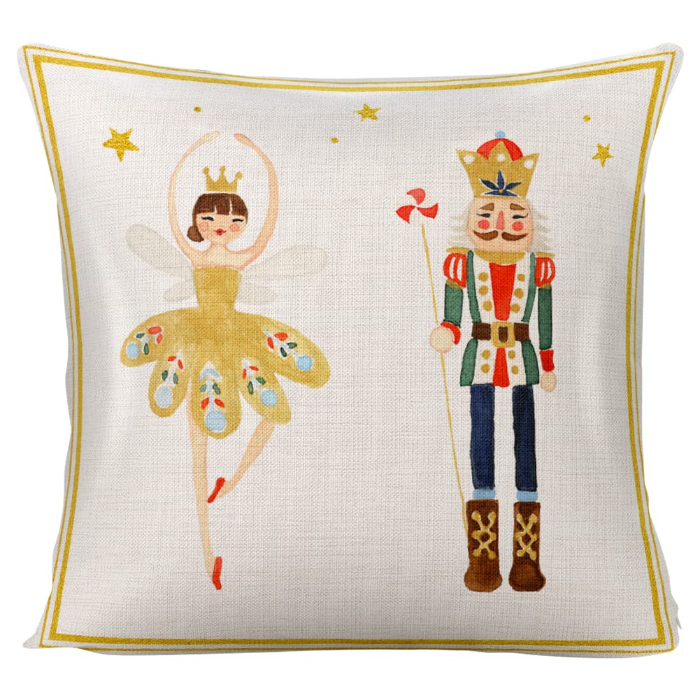 Wlwlgluck Nutcracker Throw Pillow Cushion Cover For Living Room Bedroom Decorations And Supplies Cute Ballet Pillow Case For Hom