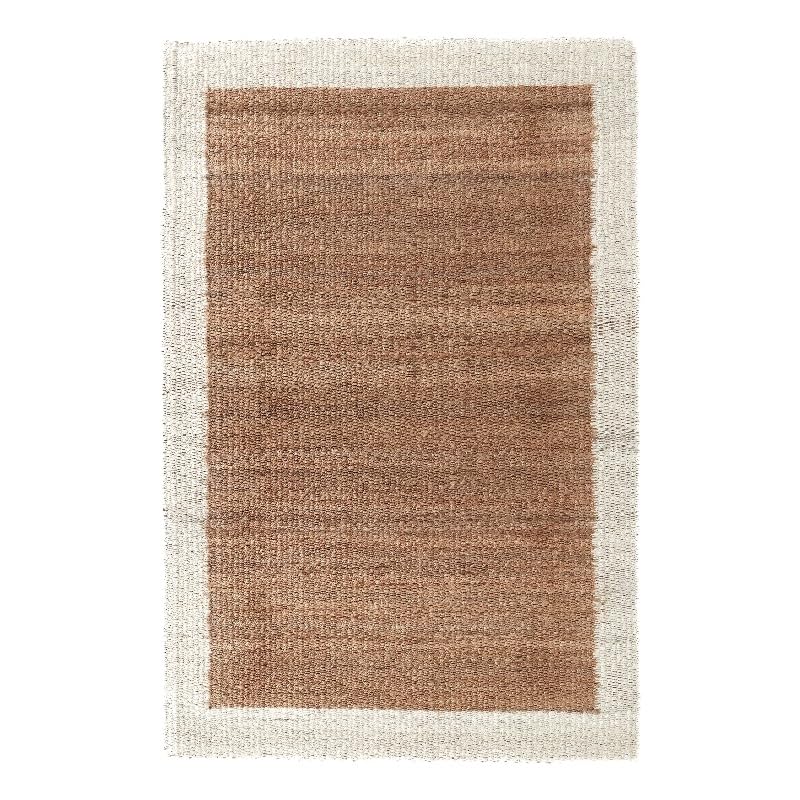 Kosas Home Frame 108 x 144 Jute Fabric Area Rug in Natural/Ivory