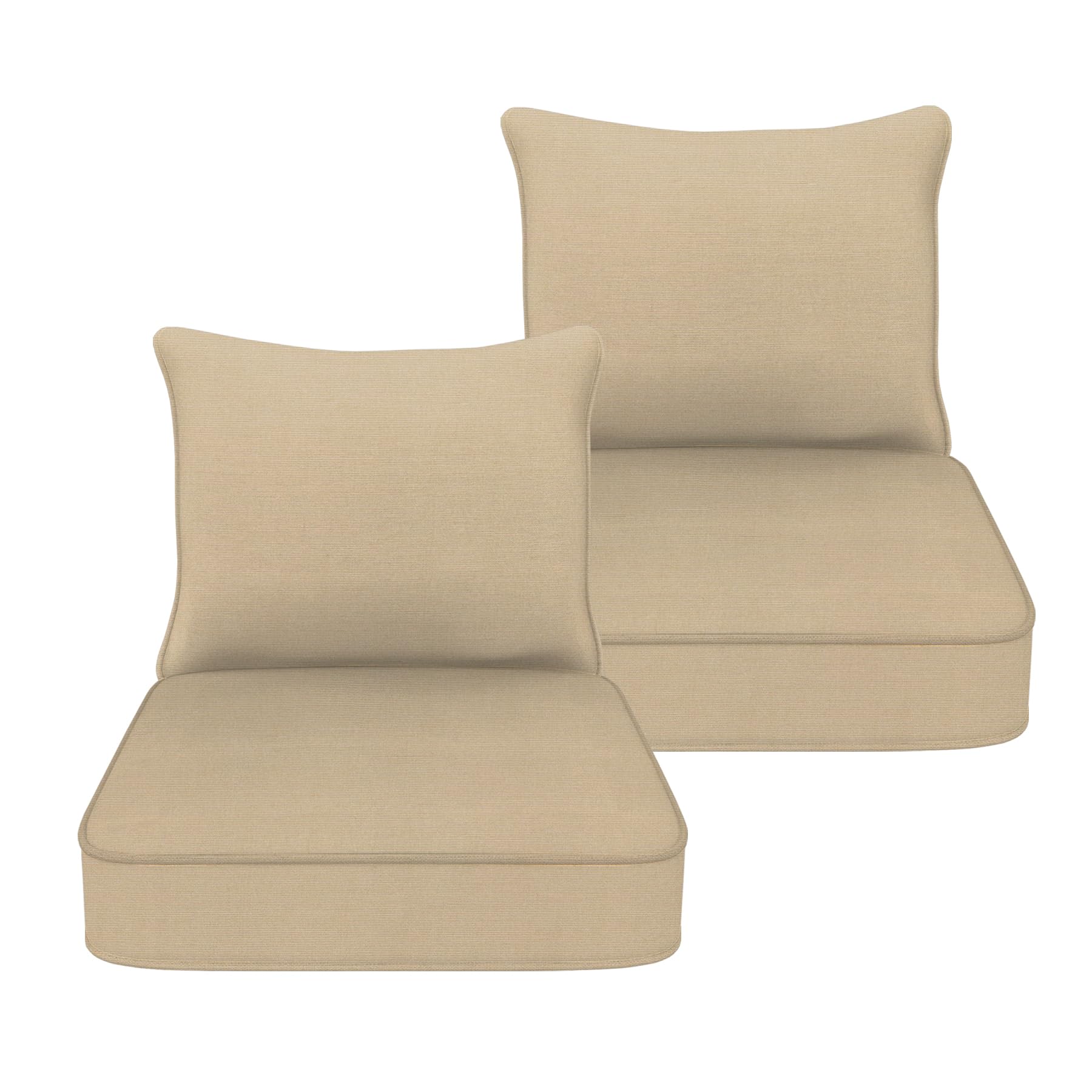 Cozyvida Indoor/Outdoor Deep Seat Patio Cushions Seat(24X24X4.7 Inch),Back(25X22.5 Inch) : Resilient Foam Filling, Weather Resis