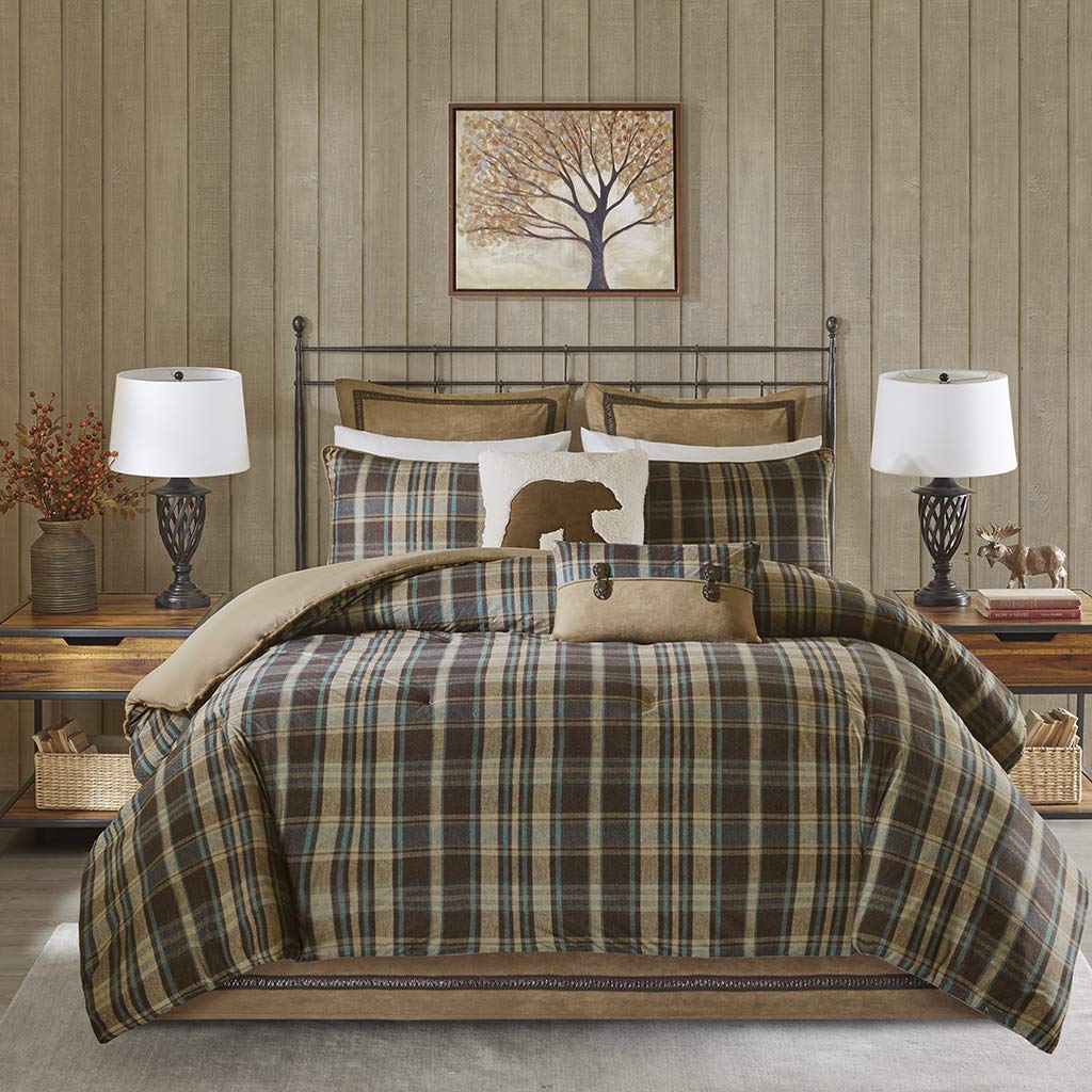 Woolrich Rustic Lodge Cabin Comforter Set - All Season Down Alternative Warm Bedding Layer And Matching Shams, Oversized King, H