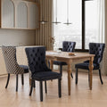 Soarflash Velvet Dining Chairs Set Of 4, Tall Back Side Chair, Modern Upholstered Side Chair With Button Back Ring, Solid Wood L