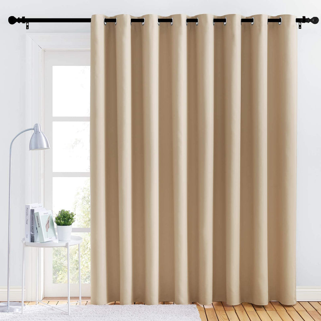 Nicetown Thick Blackout Curtain And Drape - (120 X 84, Biscotti Beige, 1 Panel) Thermal Insulated Grommet Top Window Drapery For Bedroom, Block Out Light Curtain Panel