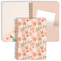 Steel Mill & Co Cute Mini Spiral Notebook, 8.25' X 6.25' Journal With Durable Hardcover And 160 Lined Pages, Star Floral, Blus