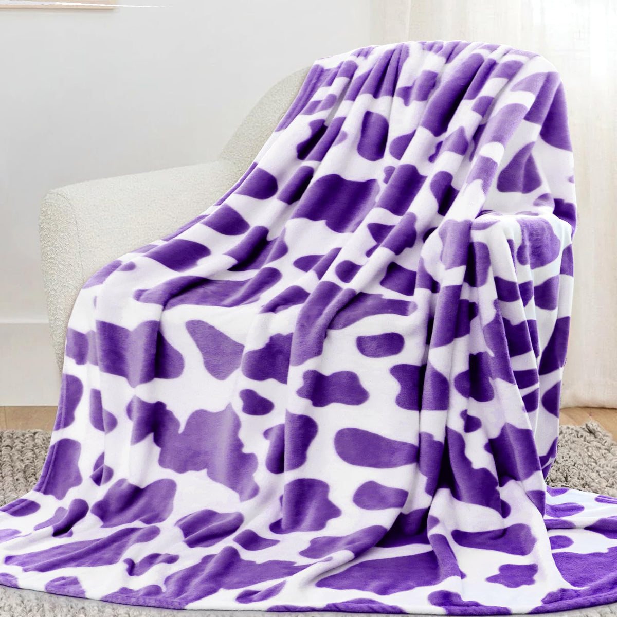 Lightweight Purple Blanket Girls Gifts Decor Stuff Toys Dark Purple Lavender Fleece Blankets Plush Cozy Soft Throw Blanket For B