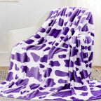 Lightweight Purple Blanket Girls Gifts Decor Stuff Toys Dark Purple Lavender Fleece Blankets Plush Cozy Soft Throw Blanket For B