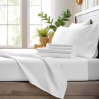 Bamboo Bay 4 Piece Queen Sheet Set - 100% Viscose Made From Bamboo Sheets Queen Size Bed Set - Ultra Soft Cooling Sheets For Hot