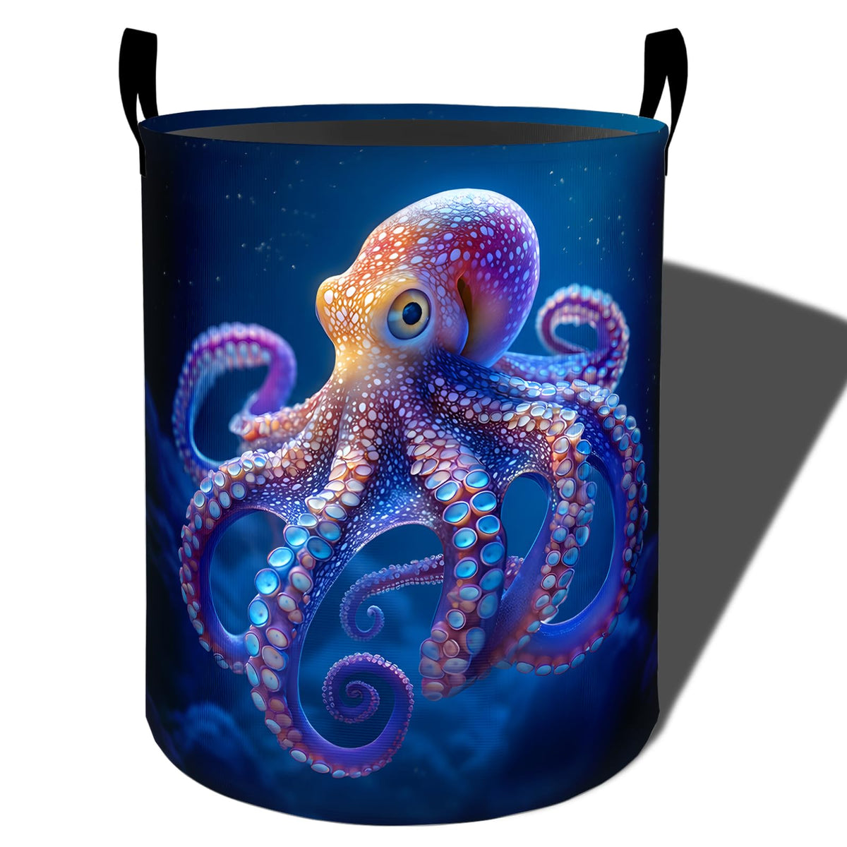 Bidesk Octopus Waterproof Laundry Basket with Handles 19.7x15.7 Inch