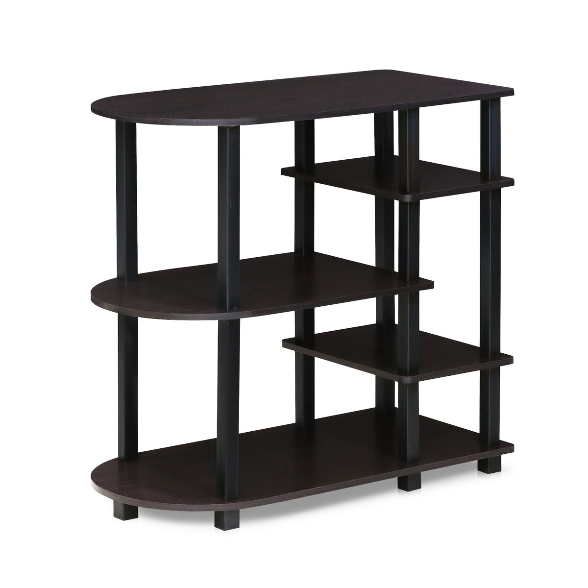 Furinno Turn-S-Tube Round Corner Storage Shelf, Espresso