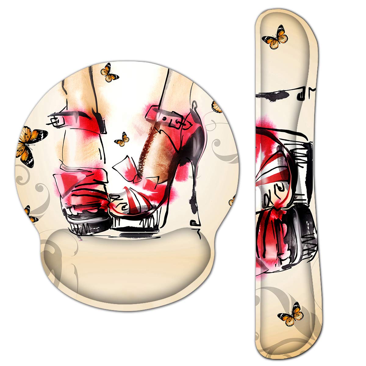 Ergonomic Mousepad Keyboard Wrist Rest Support Set - Mouse Pad Wrist Rest For Computer/Gaming/Office - Comfortable & Lightweight