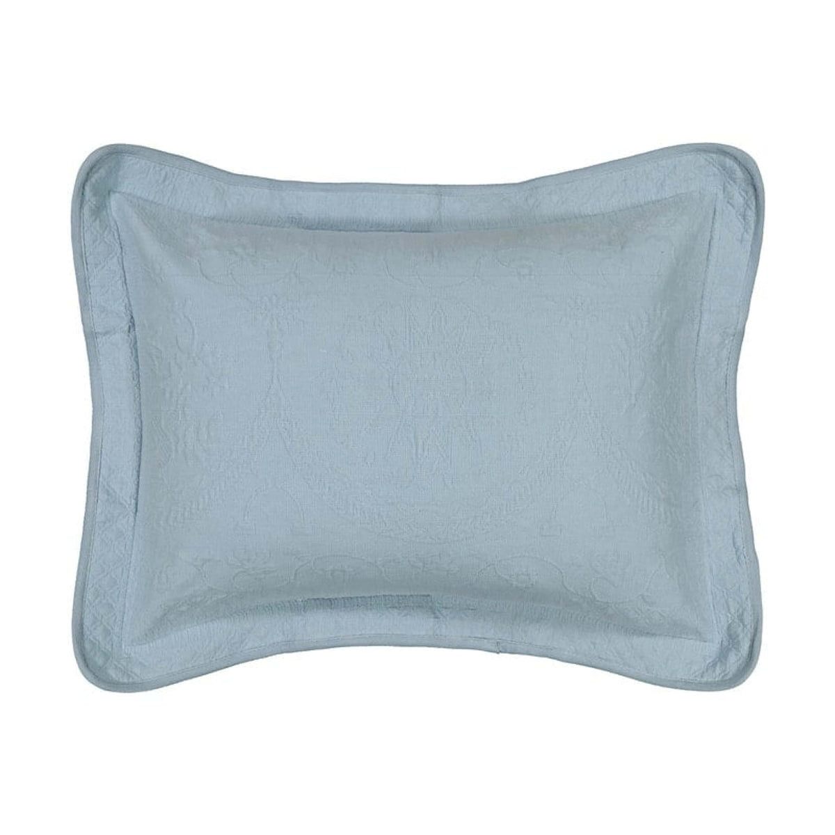 Historic Charleston King Charles Modern Farmhouse Floral Matelasse Decorative Pillowcase, King Sham (20' X 36'), Blue