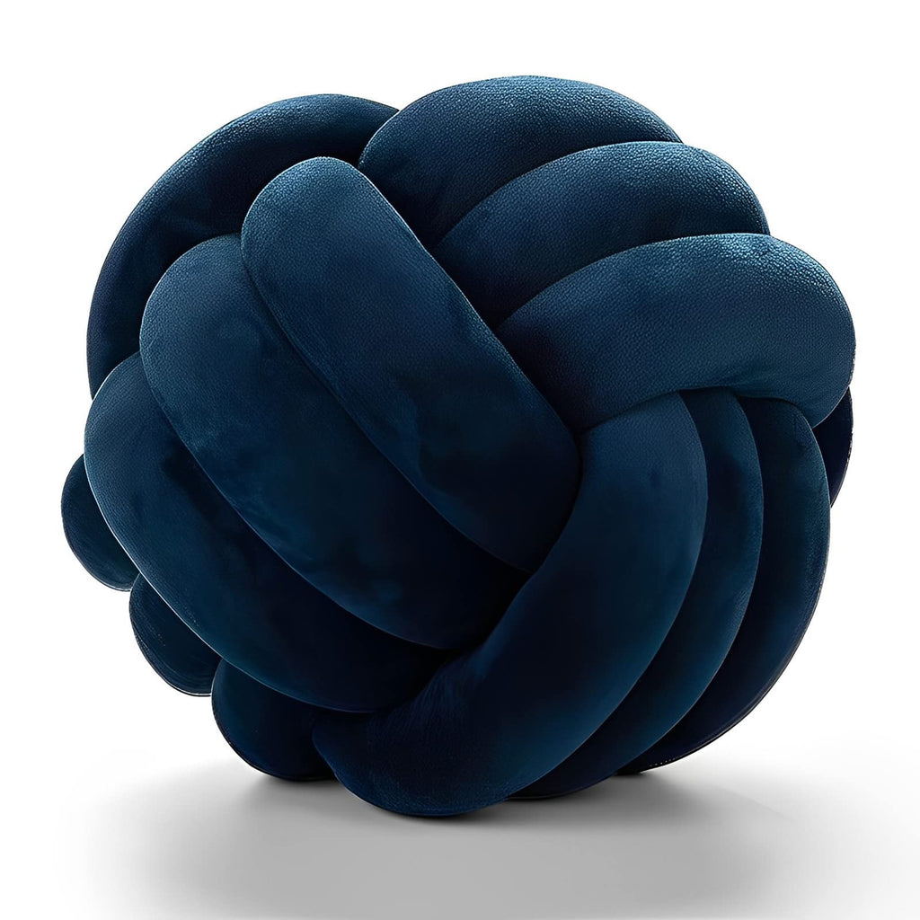 Knot Pillow Ball Round Cushion Pillows, Children Room Decoration Plush Toys Calming Stress Relief Toy (Dark blue,11in/28cm)