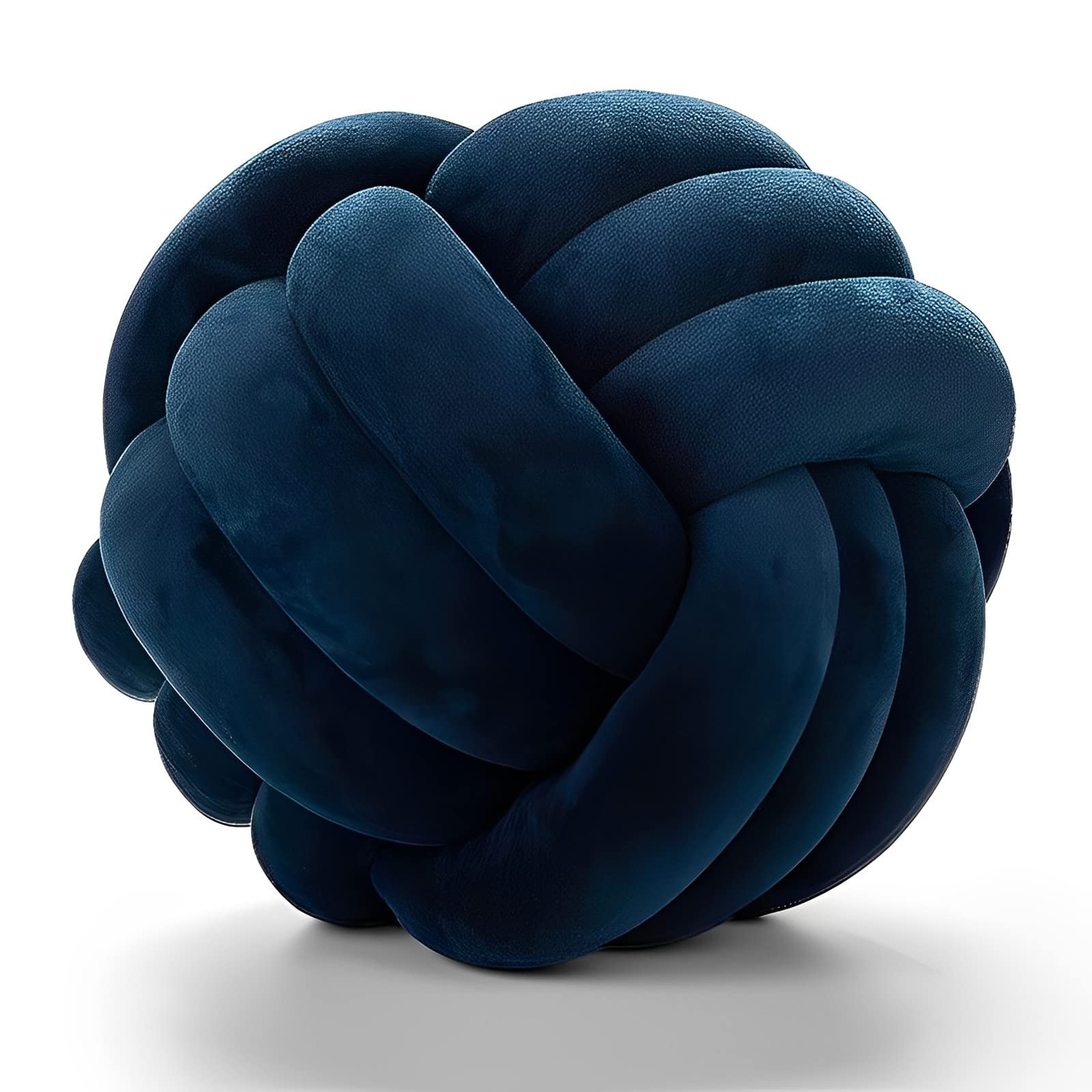 Knot Pillow Ball Round Cushion Pillows, Children Room Decoration Plush Toys Calming Stress Relief Toy (Dark blue,11in/28cm)
